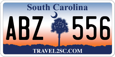 SC license plate ABZ556