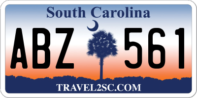 SC license plate ABZ561