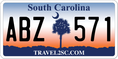 SC license plate ABZ571
