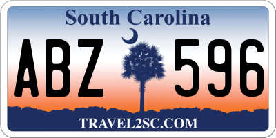 SC license plate ABZ596