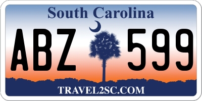 SC license plate ABZ599