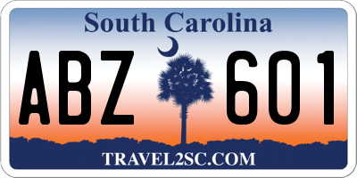 SC license plate ABZ601