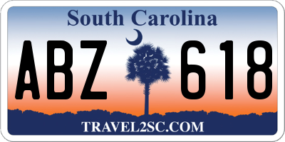 SC license plate ABZ618
