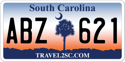 SC license plate ABZ621