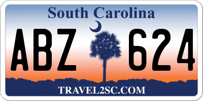 SC license plate ABZ624