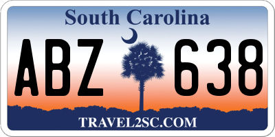 SC license plate ABZ638
