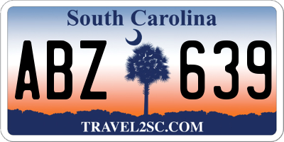 SC license plate ABZ639