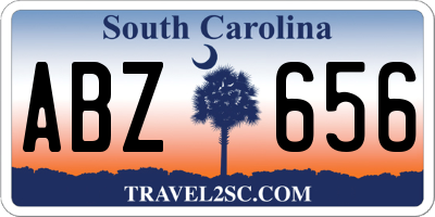 SC license plate ABZ656