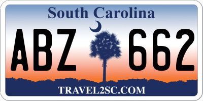 SC license plate ABZ662