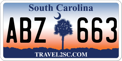 SC license plate ABZ663