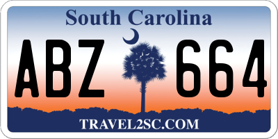 SC license plate ABZ664