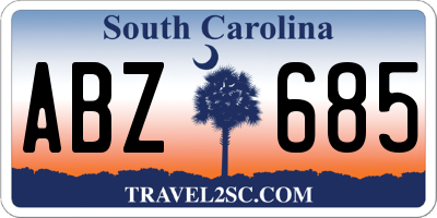 SC license plate ABZ685