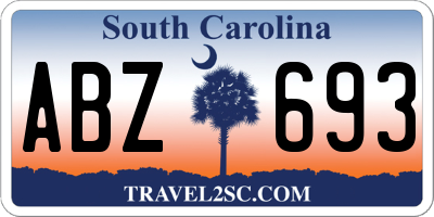 SC license plate ABZ693