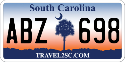 SC license plate ABZ698