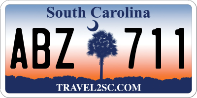 SC license plate ABZ711
