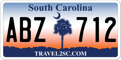 SC license plate ABZ712