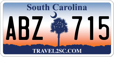 SC license plate ABZ715