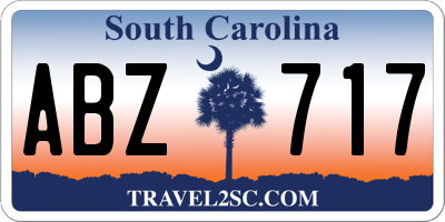 SC license plate ABZ717