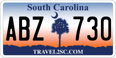 SC license plate ABZ730
