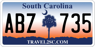SC license plate ABZ735