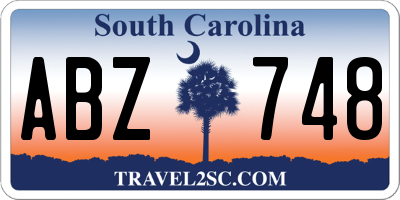 SC license plate ABZ748