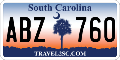 SC license plate ABZ760