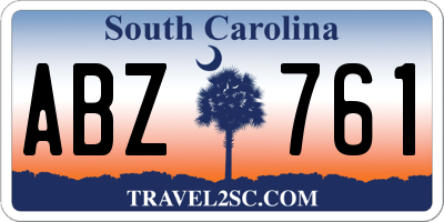 SC license plate ABZ761
