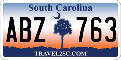 SC license plate ABZ763
