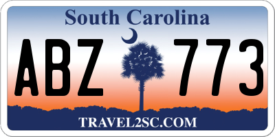 SC license plate ABZ773
