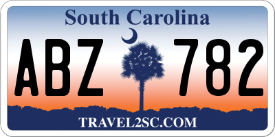SC license plate ABZ782
