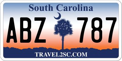 SC license plate ABZ787