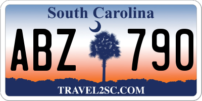 SC license plate ABZ790