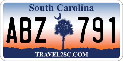 SC license plate ABZ791