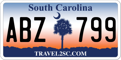 SC license plate ABZ799