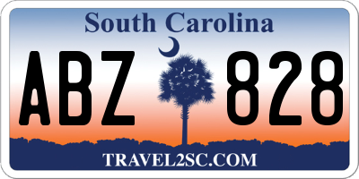 SC license plate ABZ828