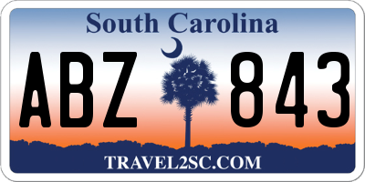 SC license plate ABZ843
