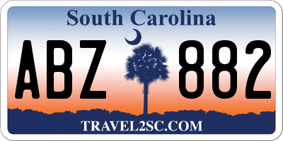 SC license plate ABZ882