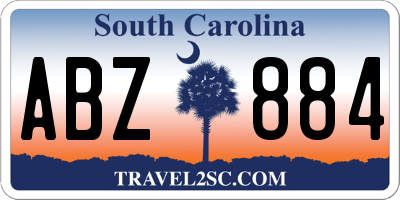 SC license plate ABZ884