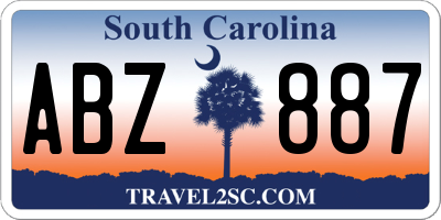 SC license plate ABZ887