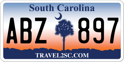 SC license plate ABZ897