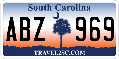 SC license plate ABZ969