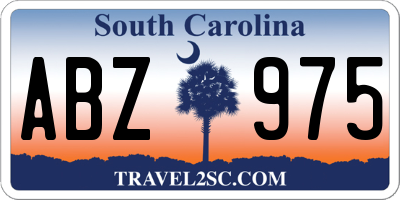 SC license plate ABZ975