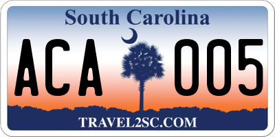 SC license plate ACA005