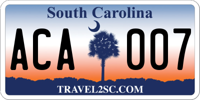 SC license plate ACA007