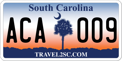 SC license plate ACA009