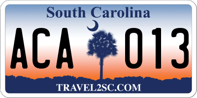 SC license plate ACA013
