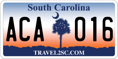 SC license plate ACA016