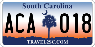 SC license plate ACA018