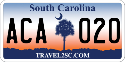 SC license plate ACA020