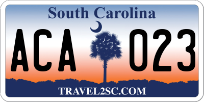 SC license plate ACA023